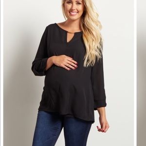 NWOT!!!  Black flowy maternity blouse!